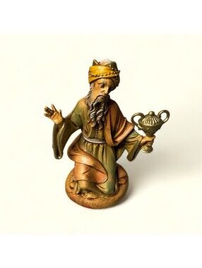 Fontanini Wiseman King Gaspar Kneeling Nativity Village Figure 1983 Italy 52515